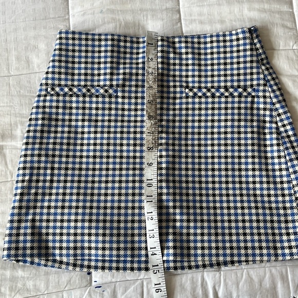 Zara Gingham Mini Skirt XS Blue & White - Picture 7 of 12